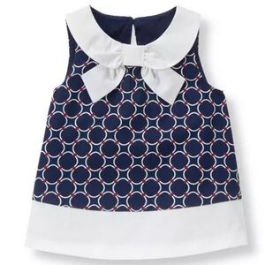 Janie and Jack Girls Nautical Geo Top Red White Blue Sz 18-24 Months
